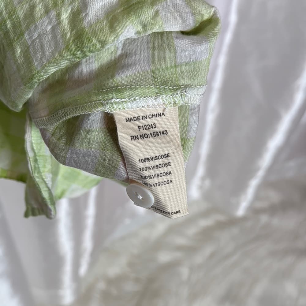 54. FRNCH Paris Olive Gingham Belted Shirt Dress with Pockets – XS - Thumbnail 8