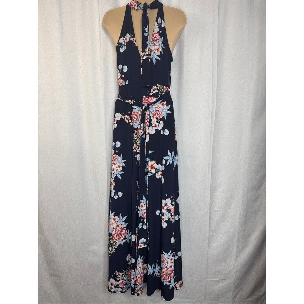 394. New York & Company Floral Halter Maxi Dress Size XS