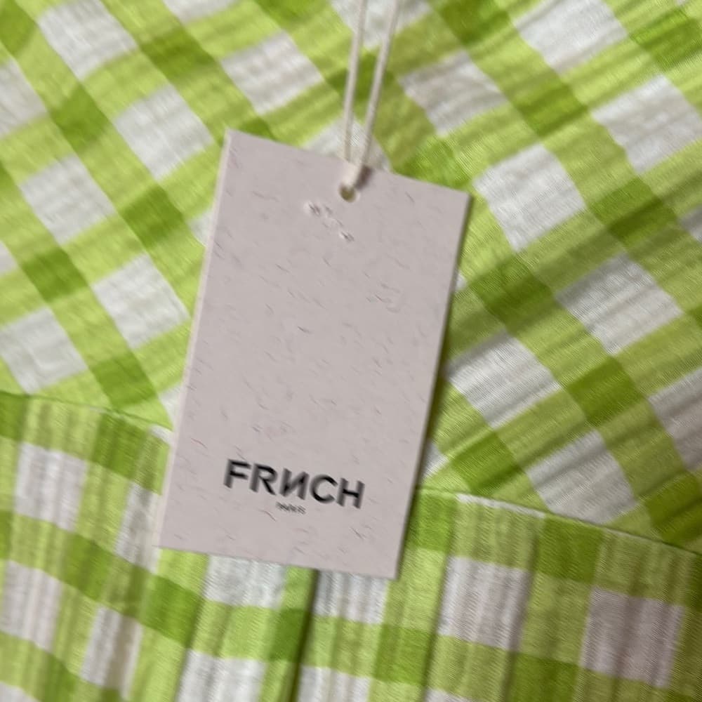 54. FRNCH Paris Olive Gingham Belted Shirt Dress with Pockets – XS - Thumbnail 6