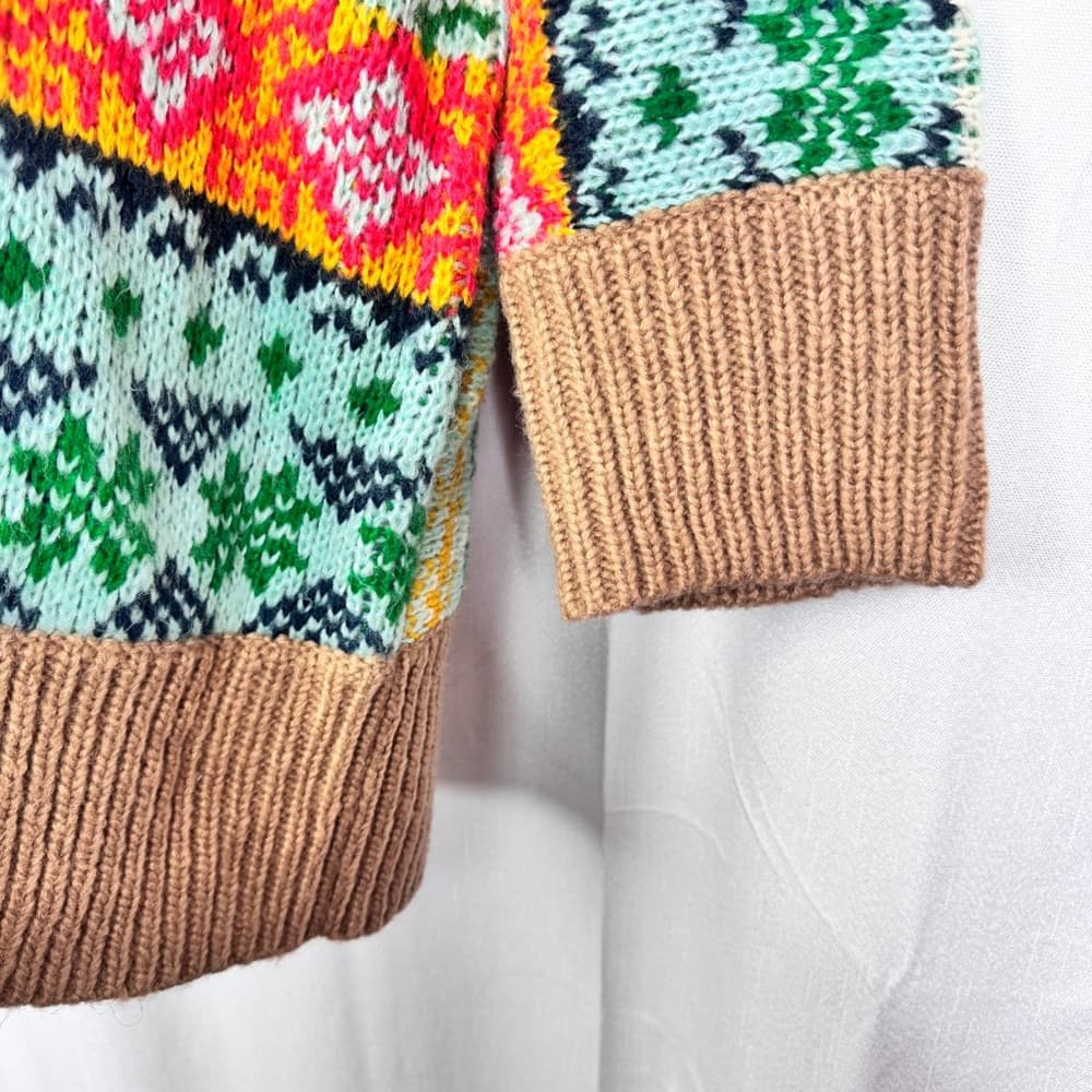 304. Anthropologie A+ Fair Isle Shawl Collar Cardigan Sweater 1X - Thumbnail 5