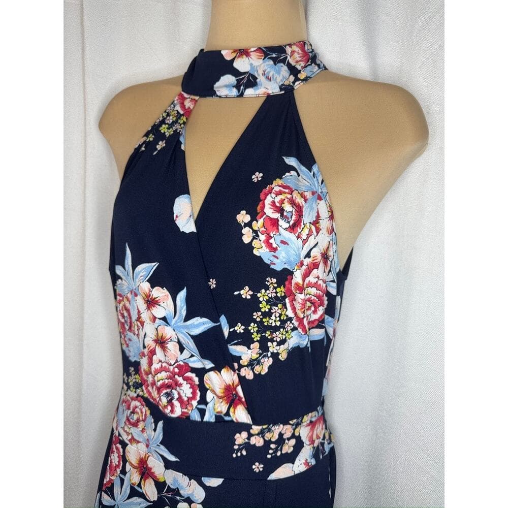 394. New York & Company Floral Halter Maxi Dress Size XS - Thumbnail 4