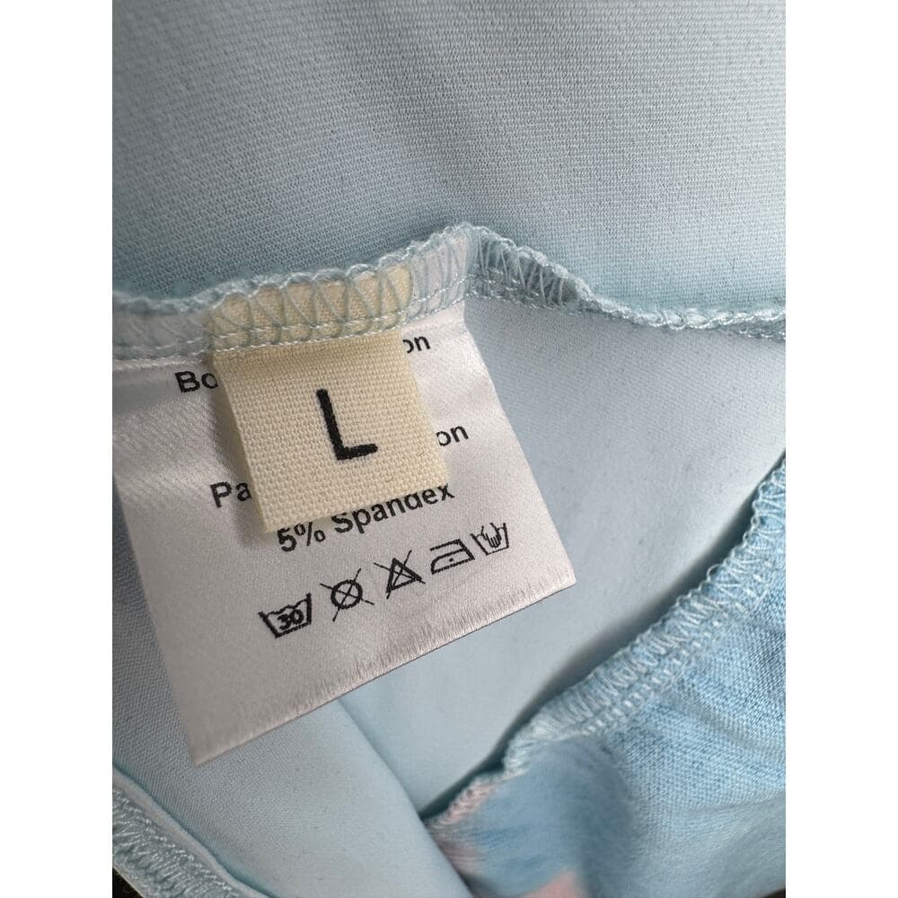 364. Maternity Pastel Tie-Dye Dolphin Hem Lounge Shorts Size Large - Thumbnail 4