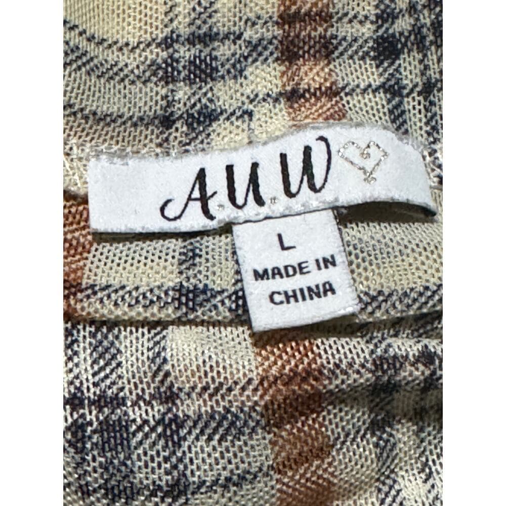 398. AUW Plaid Mock Neck Midi Dress Size XS - Thumbnail 2