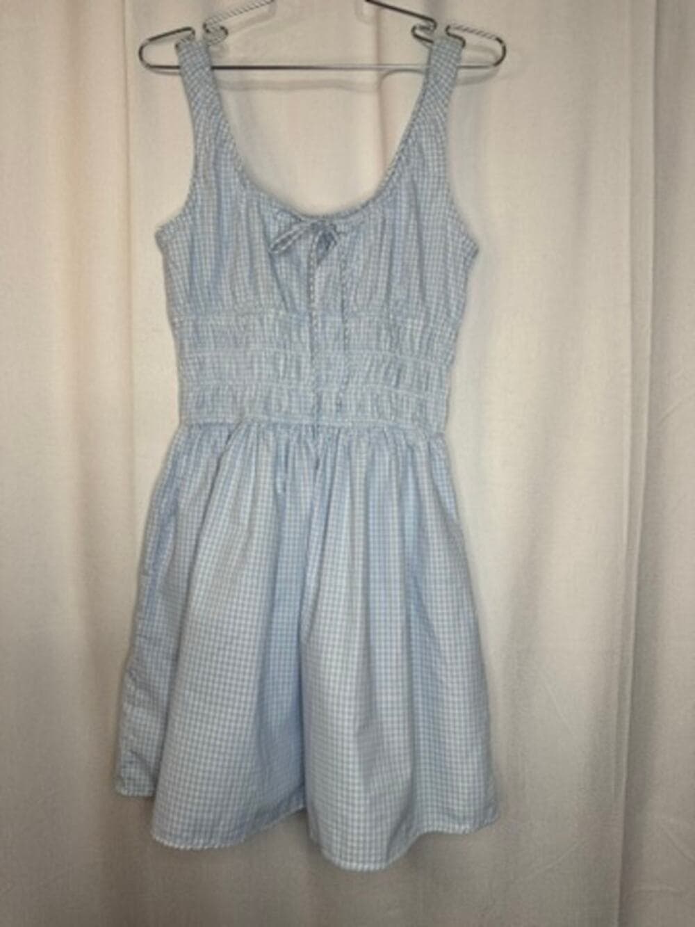 403. Sim & Sam Blue Gingham Sleeveless Fit & Flare Dress Size M - Thumbnail 8