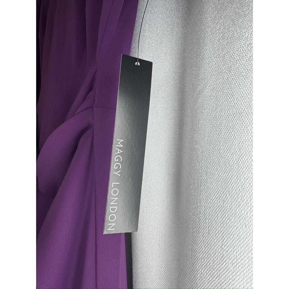 401. Maggy London Purple Tie Waist Short Sleeve Midi Dress Size 0 - Thumbnail 5