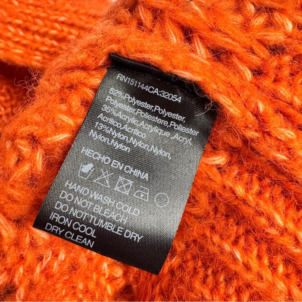 302. Lea & Viola Orange Chunky Knit Open Front Cardigan 2X - Thumbnail 7