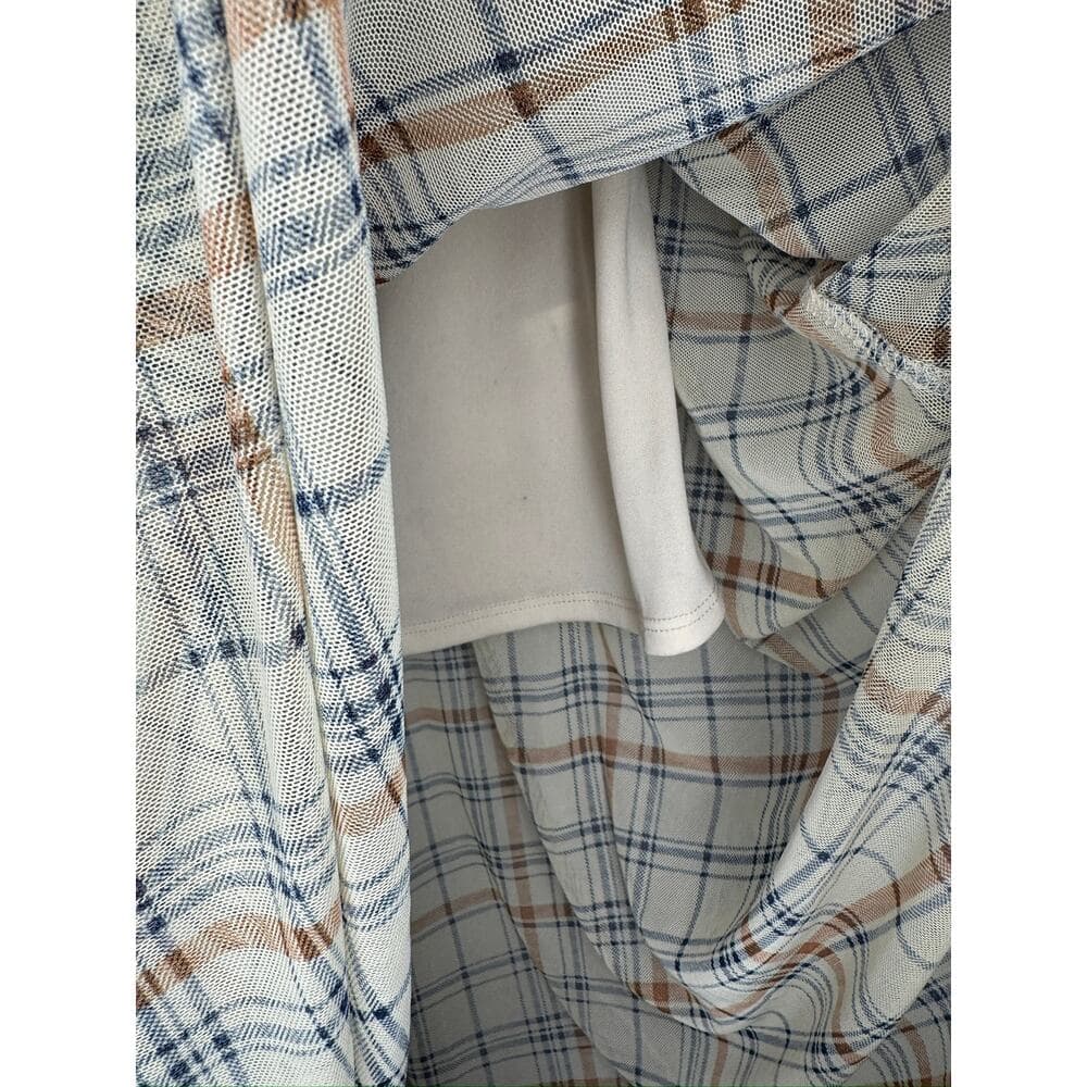 398. AUW Plaid Mock Neck Midi Dress Size XS - Thumbnail 5