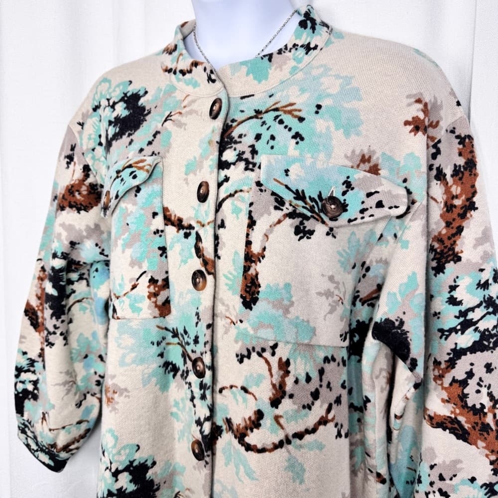 299. Field Flower 100% Wool Floral Button Front Jacket Coat 3X - Thumbnail 3