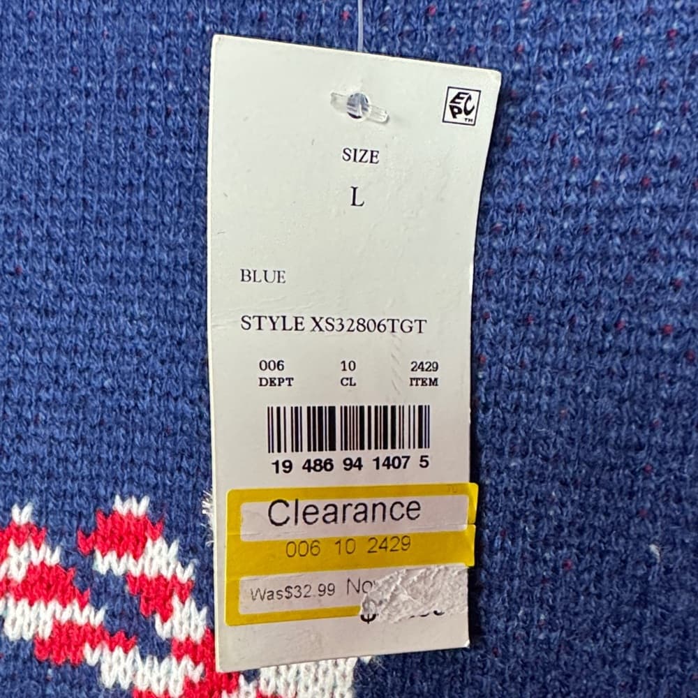 275. 33 Degrees Ski Sweater Women’s L Blue Green Holiday Knit Top L - Thumbnail 8