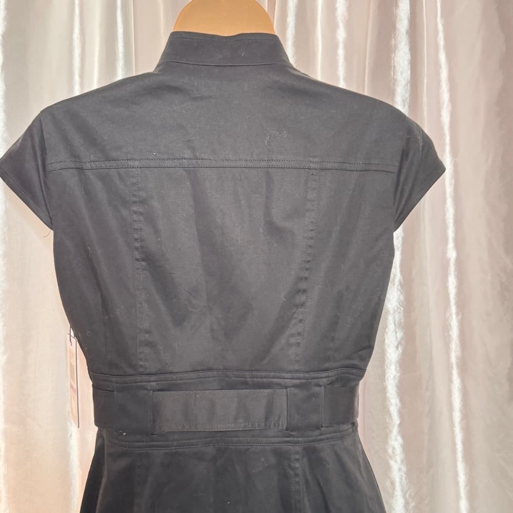 93. Calvin Klein Black Belted Sheath Dress Size 6 - Thumbnail 5