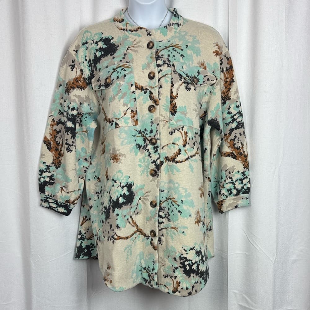 299. Field Flower 100% Wool Floral Button Front Jacket Coat 3X - Thumbnail 2