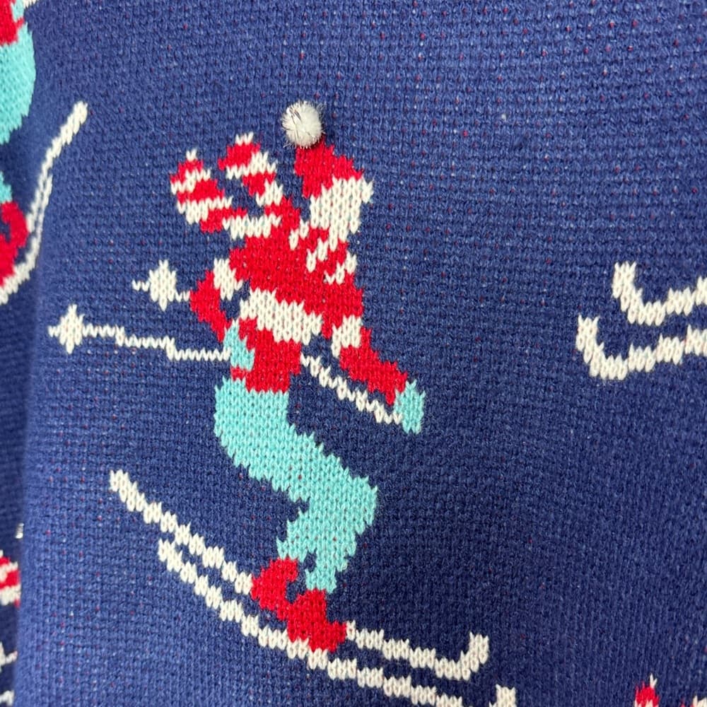 275. 33 Degrees Ski Sweater Women’s L Blue Green Holiday Knit Top L - Thumbnail 5