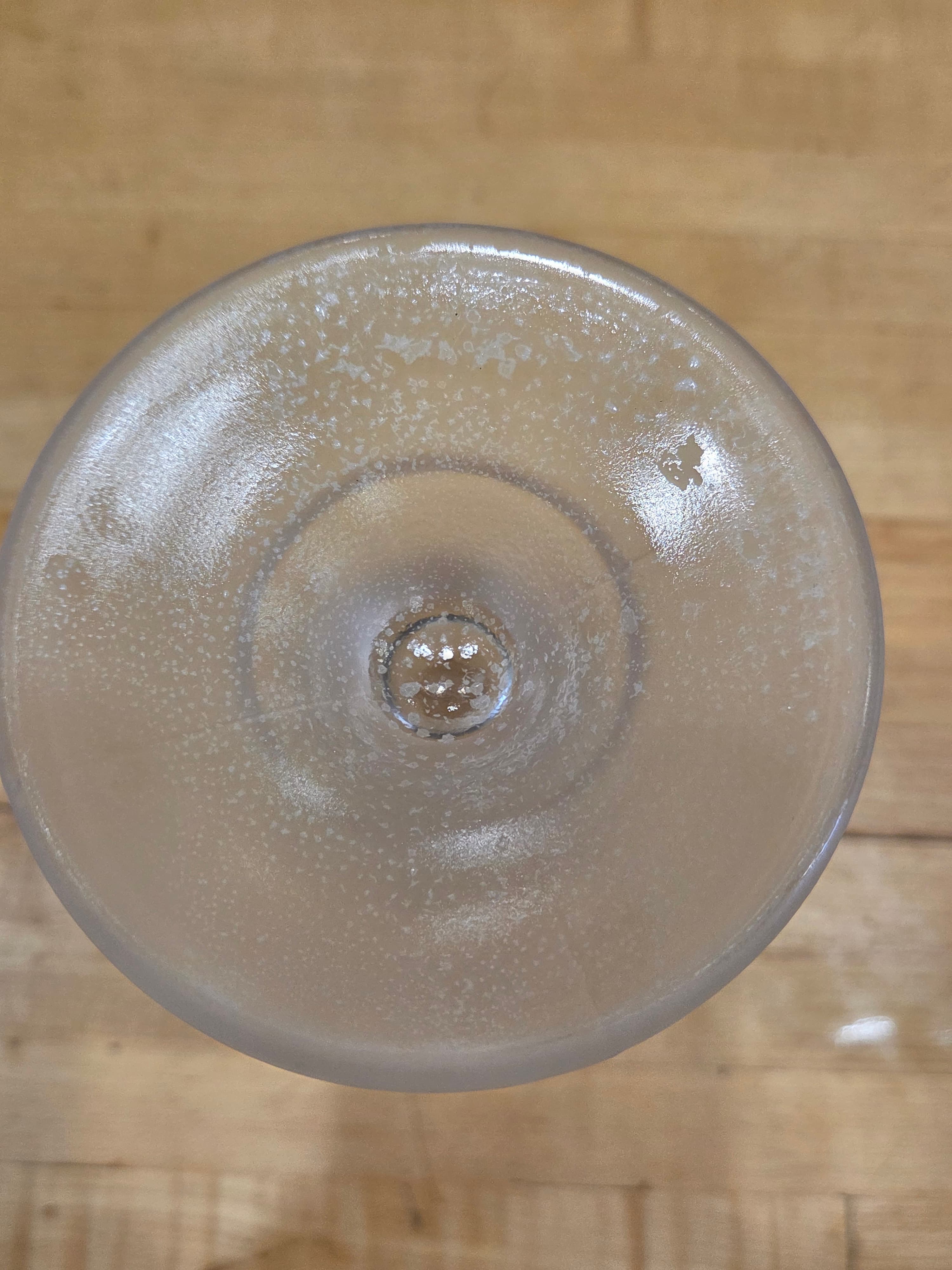 Vintage Indiana Glass Clear Satin Frosted Hobnail Footed Tumbler Vase 8 in - Thumbnail 3
