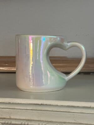 Nordstrom Rack Iridescent Heart Handle Large Coffee Mug - Thumbnail 2