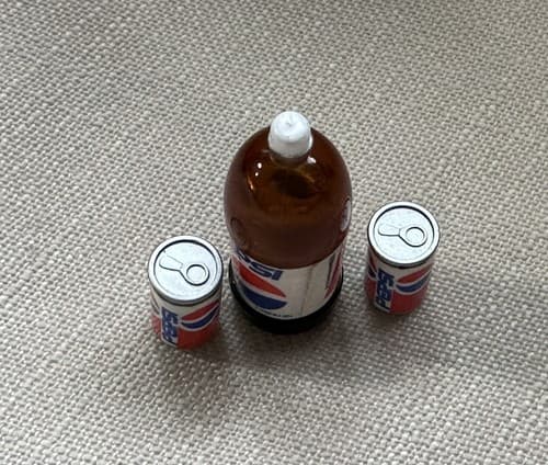 Barbie Accessory TYCO Kitchen Little's PEPSI Rare 2 Single Cans Soda 1 Bottle Vt - Thumbnail 3