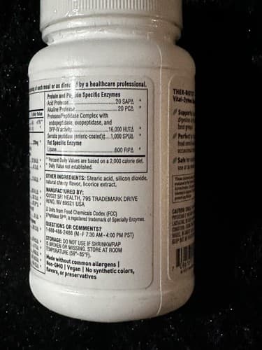 Klaire Labs Vital-Zymes 180 Chewable Digestive Enzymes - Broad Spectrum DPP-IV - Thumbnail 3