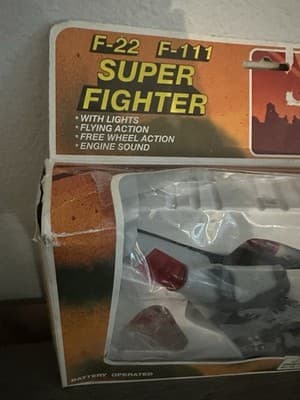 F-111 Military Aircraft Toy w Lights and Sound Vintage W Box Super Fighter Jet - Thumbnail 2