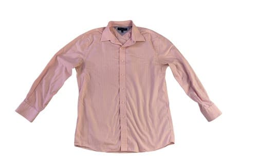 TOMMY HILFIGER - MEN'S PINK & WHITE STRIPED DRESS SHIRT - SIZE 16 X 32/33 - Thumbnail 3