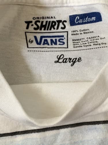 Vans Off The Wall Bikini Custom T-Shirt White Men's Size L Beach Party Rare - Thumbnail 3