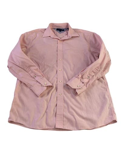 TOMMY HILFIGER - MEN'S PINK & WHITE STRIPED DRESS SHIRT - SIZE 16 X 32/33 - Thumbnail 6