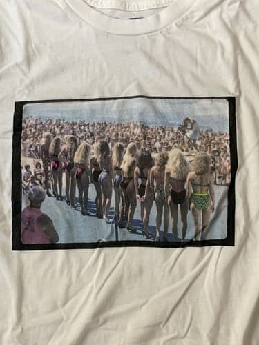 Vans Off The Wall Bikini Custom T-Shirt White Men's Size L Beach Party Rare - Thumbnail 2