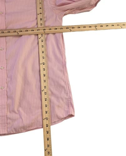 TOMMY HILFIGER - MEN'S PINK & WHITE STRIPED DRESS SHIRT - SIZE 16 X 32/33 - Thumbnail 8