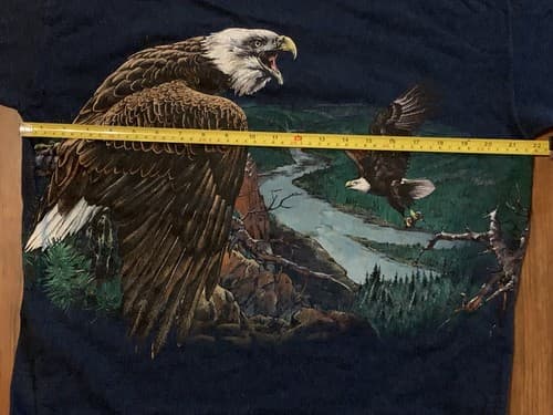Vintage All Over Print Single Stitch Shirt Bald Eagle Animal Bull Shoals L AOP - Thumbnail 3