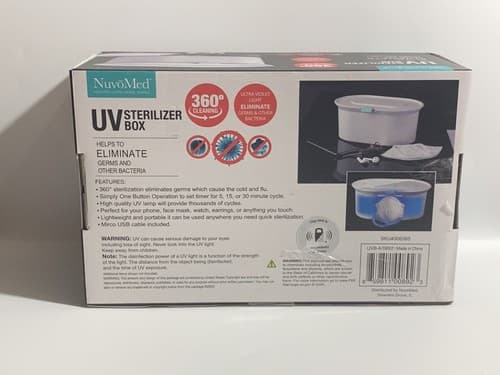 NovoMed UV STERILIZER BOX, Eliminates Up To 99% Of Germs & Bacteria NEW - Thumbnail 2