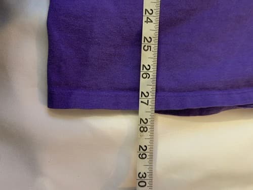 Vtg USA TOWNCRAFT Pocket T shirt L Selvedge Oversized Single Stitch Flaw Purple - Thumbnail 6