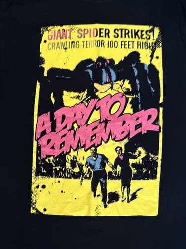 A Day To Remember "Giant Spider Strikes" T-Shirt Size M Enough Band Tee Merch - Thumbnail 3