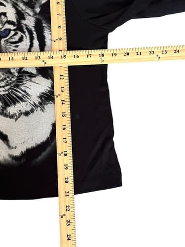 Vintage 90s Fiorlini International 3/4 white Tiger graphic Shirt Women's medium - Thumbnail 4