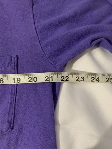 Vtg USA TOWNCRAFT Pocket T shirt L Selvedge Oversized Single Stitch Flaw Purple - Thumbnail 7