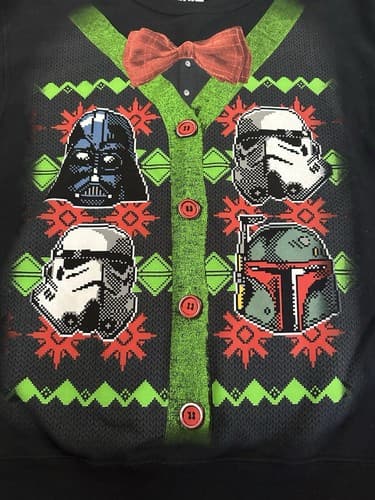 STAR WARS Medium Darth Vader UGLY CHRISTMAS SWEATER SWEATSHIRT Storm Trooper M - Thumbnail 2