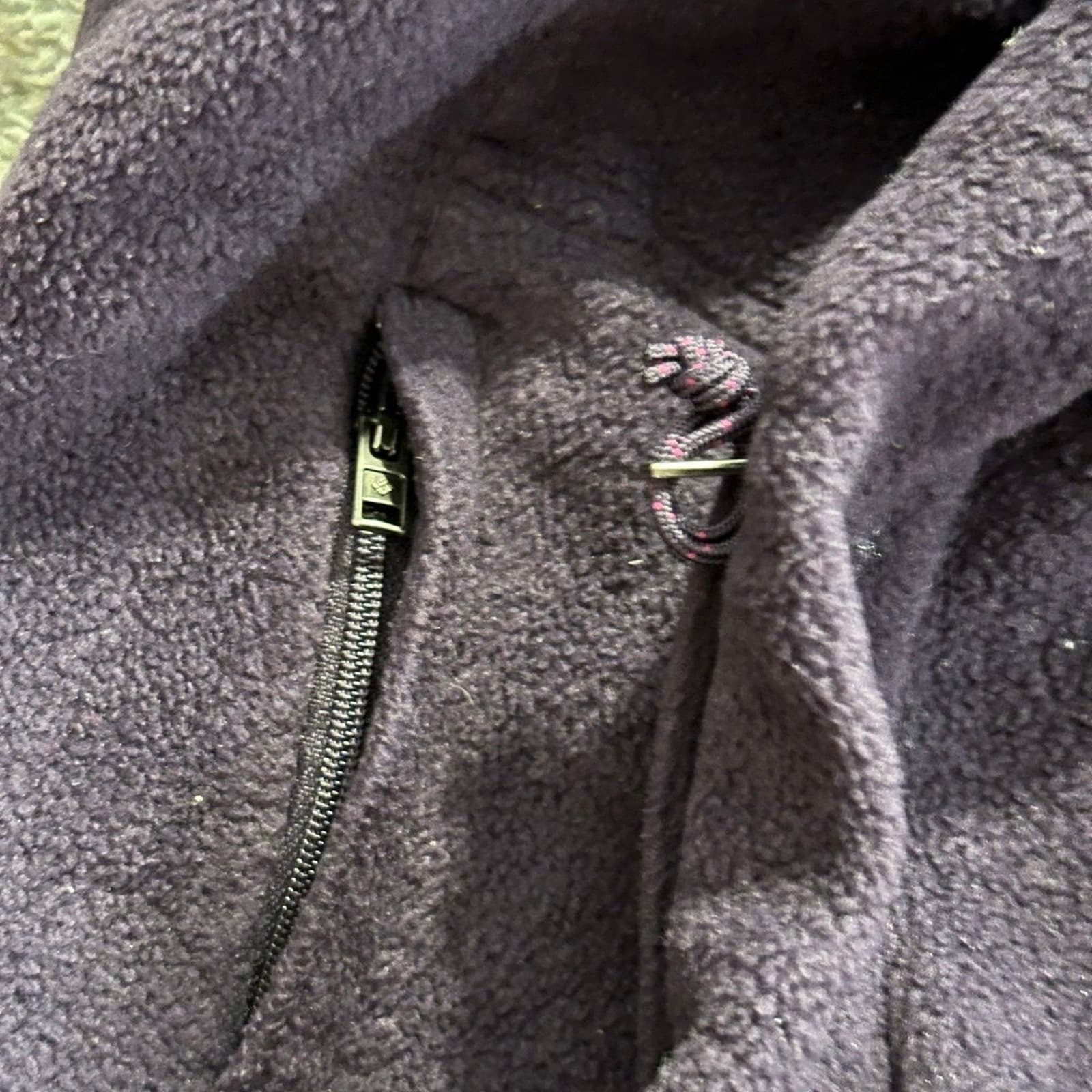 Columbia Sweater Womens Small Purple Fleece Hooded Full Zip Pockets Long Sleeve - Thumbnail 5