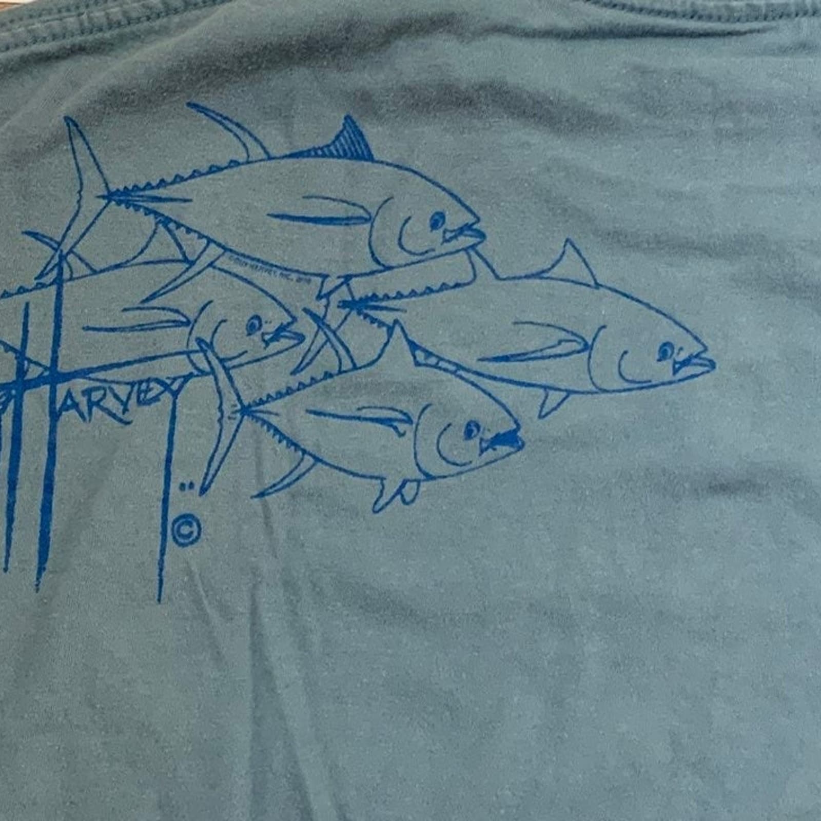 Guy Harvey Marlin T-Shirt Blue Men's Large Bluewater Shirt - Thumbnail 5