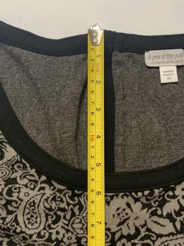 Pea in the Pod Maternity Dress Paisley Black Tan Size Medium READ - Thumbnail 6