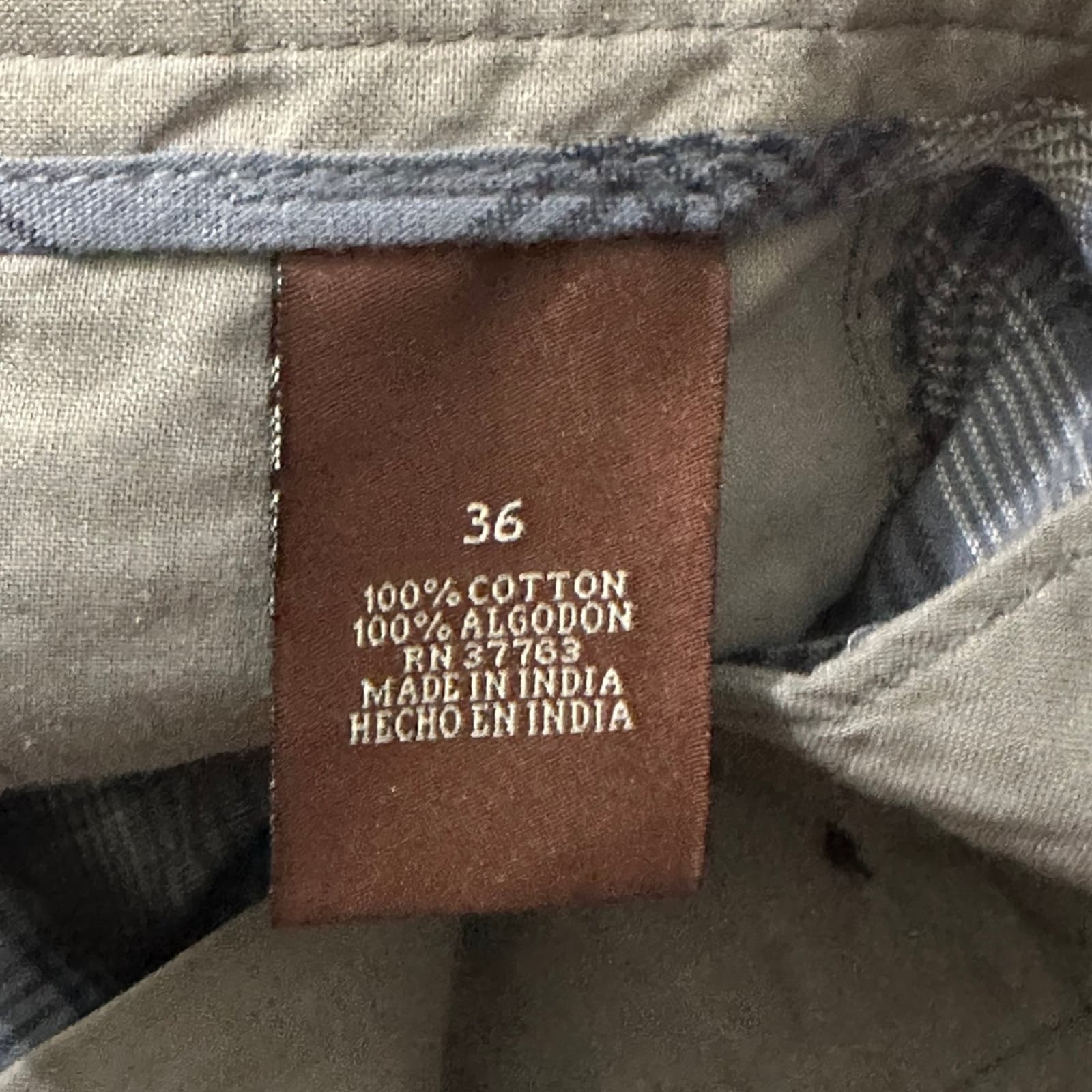 PERRY ELLIS SHORTS MENS 36W BLUE Marine PLAID New W Tag Ret $60 - Thumbnail 5