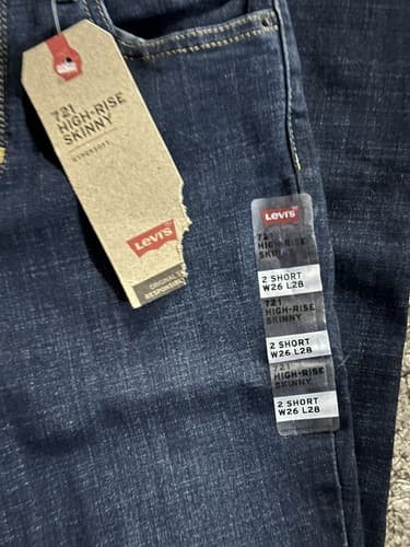 LEVI'S 721 HIGH-RISE SKINNY HYPERSOFT JEANS Size 2 Short - BRAND NEW - W26 L28 - Thumbnail 5