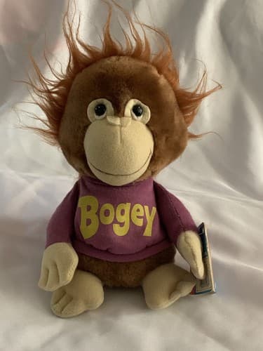Vintage Hasbro Softies Bogey Orangutan Plush Shirt Tales Monkey 1981 w/ Tag