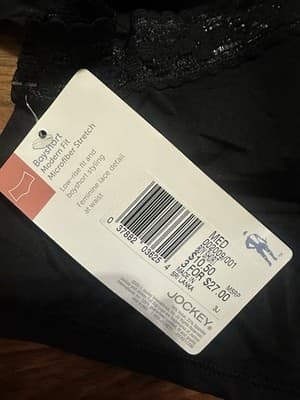 3 RACHEL ZOE Jockey Women’s Medium Boyshort Panties Black Microfiber - Thumbnail 3