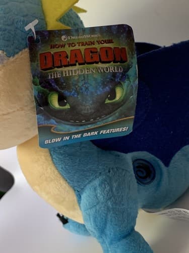 RARE How to Train Your Dragon Hidden World PLUSH STORMFLY Glow In The Dark - Thumbnail 3