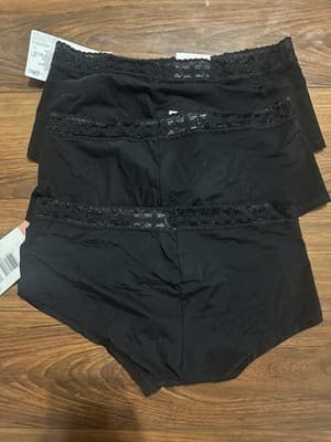 3 RACHEL ZOE Jockey Women’s Medium Boyshort Panties Black Microfiber - Thumbnail 2