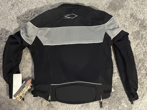 Power Trip Black & Grey Mesh Motorcycle Jacket Women's Size M New W Tags Padded - Thumbnail 3