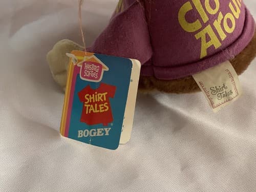 Vintage Hasbro Softies Bogey Orangutan Plush Shirt Tales Monkey 1981 w/ Tag - Thumbnail 3