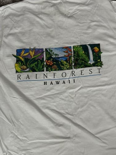 Men’s XL Rainforest Crazy Shirts White Hawaii Nature Long Sleeve T-Shirt - Thumbnail 7