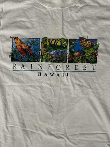 Men’s XL Rainforest Crazy Shirts White Hawaii Nature Long Sleeve T-Shirt - Thumbnail 4