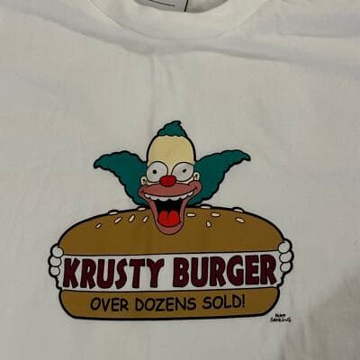 Adidas Krusty Burger The Simpsons Collab Tshirt Adult small - Thumbnail 3