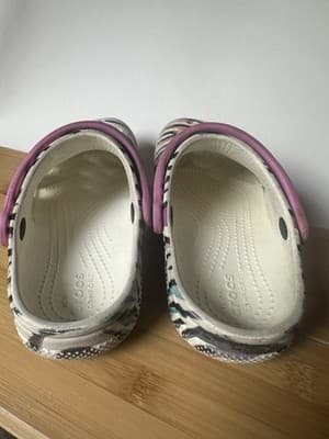 Crocs Comfort Kids Classic Clog Teal Black Pink Black Zebra and Clitter Size 12 - Thumbnail 3