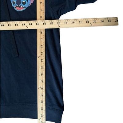 Womens Juniors Small Disney Stitch Graphic Hoodie Long Sleeve Sweatshirt - Thumbnail 6