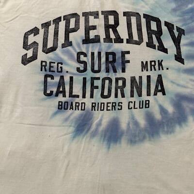 Mens Tie dye Superdry Surf Tee T-Shirt Large Blue - Thumbnail 3